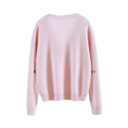 Jersey de lana y cachemir Rosa empolvado