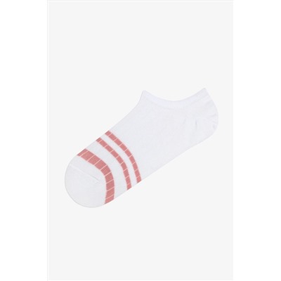 Penti Rib Line Pembe Gri Beyaz 3lü Sneaker Çorap