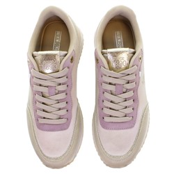 Sneakers Sacha - cuero vuelto - blanco y beige