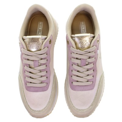 Sneakers Sacha - cuero vuelto - blanco y beige