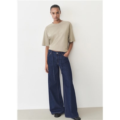 Jeans wideleg tiro bajo cinturón