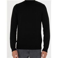 Siyah Slim Fit Basic Kazak