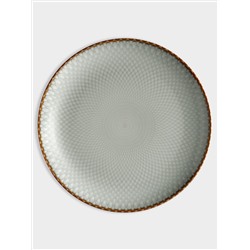 Тарелка обеденная, 27 см, керамика, серо-бежевая, Серые ромбы, Mandala