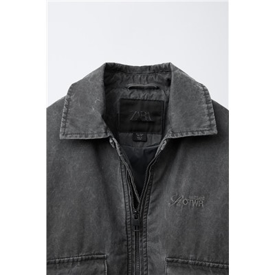 FADED-EFFECT BOMBER JACKET