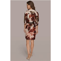 PUFF SLEEVE FLORAL COTTON SHIRT DRESS