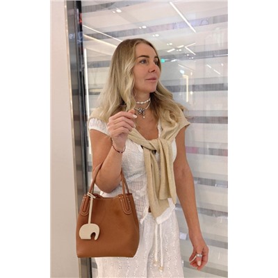 Сумка-ведро натуральная кожа арт. 0875  🔥 Один из самых мощных трендов 2026    Размер: 28*20*14,5 см  Рыжий