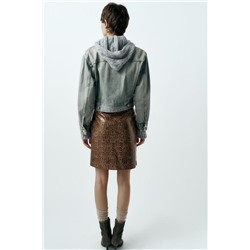 SNAKESKIN PRINT LEATHER EFFECT SKIRT