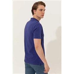 Erkek Mavi Basic Polo Yaka Tişört