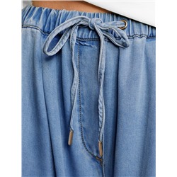 Брюки-палаццо с поясом на резинке из джинсового лиоцелла