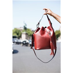 Bolso saco de piel Jila Burdeos