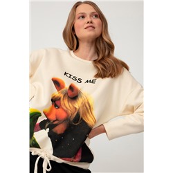 Sudadera La rana Gustavo y Piggy Teleñecos Disney - Crudo