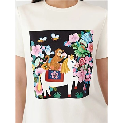 Женская футболка с ярким принтом АЙСИК*Л