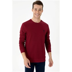 Erkek Bordo Bisiklet Yaka Sweatshirt