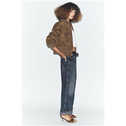 CHAQUETA BOMBER CUELLO SUBIDO RIB