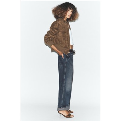 CHAQUETA BOMBER CUELLO SUBIDO RIB