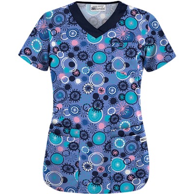 UA Signature Circle Ceil Five-Pocket Print Scrub Top
