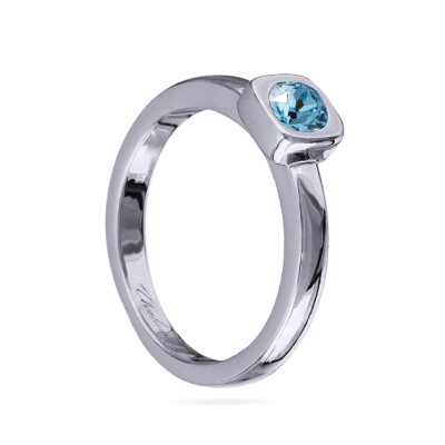 Кольцо Теннис (кристаллы SW аквамарин 4мм; покрытие родий), Есть комплект