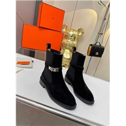 Женские ботинки из натуральной замши высокого качества    Herme*s