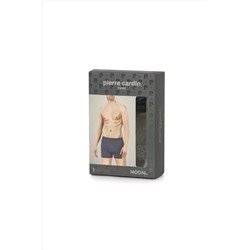 Pierre Cardin Erkek 3'lü Paket Siyah, Lacivert, Antrasit Desenli Boxer- Modal Pamuklu Likralı