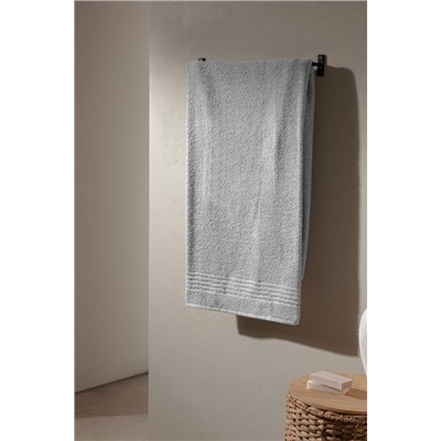 Derline Pamuklu Banyo Havlusu - Gri - 70x140 cm