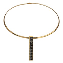 Колье Квадро (кристаллы SW темно-серые; покрытие золото) 42см, Есть комплект