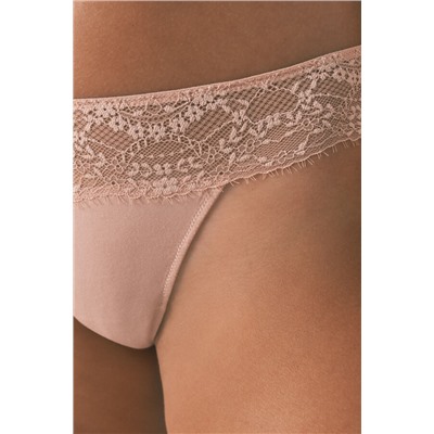 Tanga encaje cintura rosa