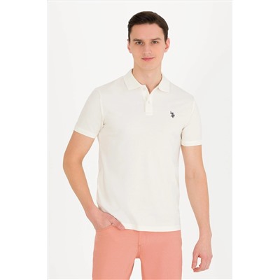 Erkek Ekru Basic Polo Yaka Tişört