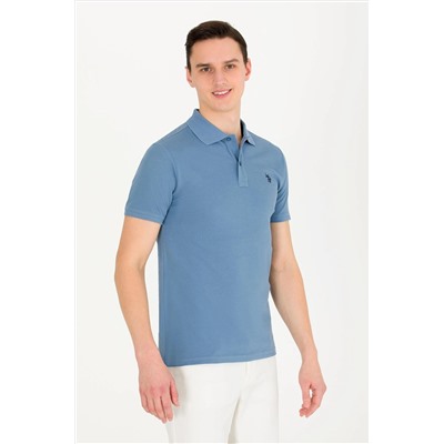 Erkek İndigo Basic Polo Yaka Tişört