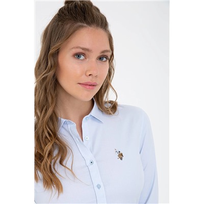 Kadın Açık Mavi Uzun Kollu Basic Gömlek