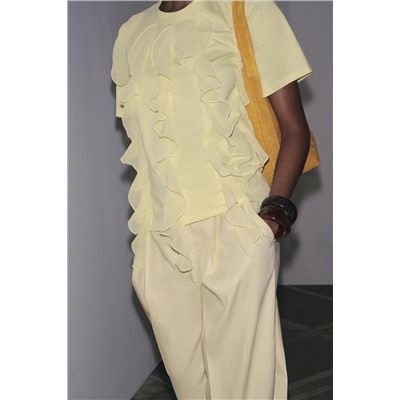 T-SHIRT WITH FRONT RUFFLES