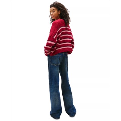 Tommy Jeans Women's Striped Button-Front Long-Sleeve Cardigan