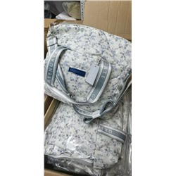 Маленькая вместительная дорожная сумка через плечо из мягкого полиэстера с цветочным принтом