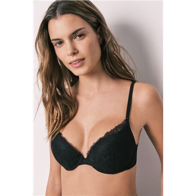 Sujetador push up encaje negro GORGEOUS