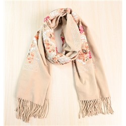 Мягкая, плюшевая, теплая, богато вышитая цветочная шаль/шарф для зимы