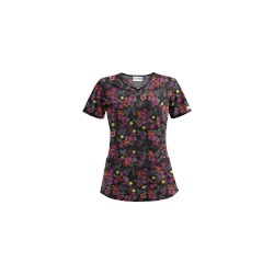UA Mystic Garden Black Print Scrub Top