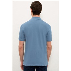 Erkek İndigo Basic Polo Yaka Tişört