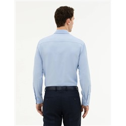 Koyu Mavi Slim Fit Uzun Kollu Gömlek