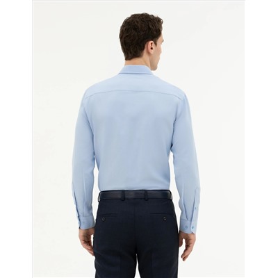 Koyu Mavi Slim Fit Uzun Kollu Gömlek