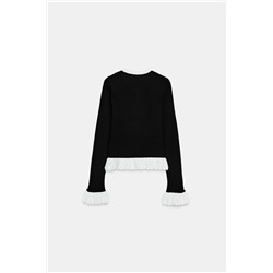 CONTRAST KNIT CARDIGAN