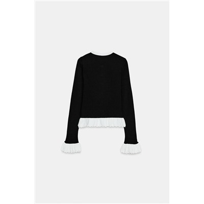 CONTRAST KNIT CARDIGAN