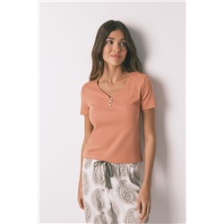 Camiseta panadera algodón marrón