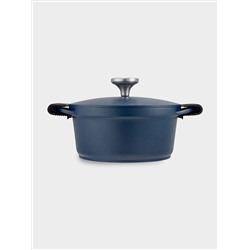 Кастрюля, 20 см, 2.4 л, с крышкой, с покрытием, алюминий, синяя, Agile