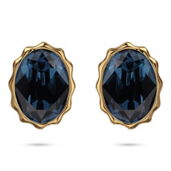 Пусеты Сияние (кристаллы SW темно-синие; покрытие золото), Есть комплект