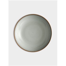 Тарелка суповая, 23х4,5 см, керамика, серо-бежевая, Серые ромбы, Mandala