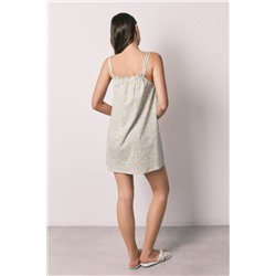 Camisón corto algodón florecitas amarillo