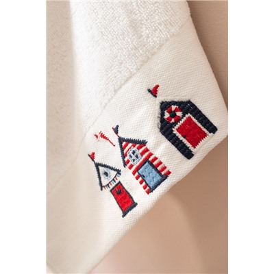 Harrıet Nakışlı %100 Pamuk 2'li El Havlusu - Beyaz - 30x45 cm