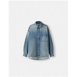 Long sleeve oversize denim shirt