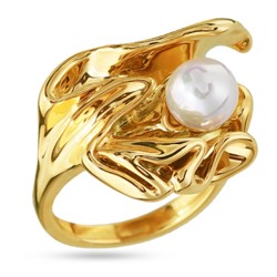 Кольцо (Майорка 7мм белая; покрытие золото), Есть комплект