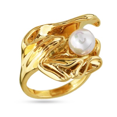 Кольцо (Майорка 7мм белая; покрытие золото), Есть комплект