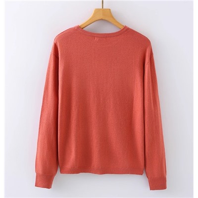 Женский ​​мягкий и универсальный, эластичный трикотажный свитер